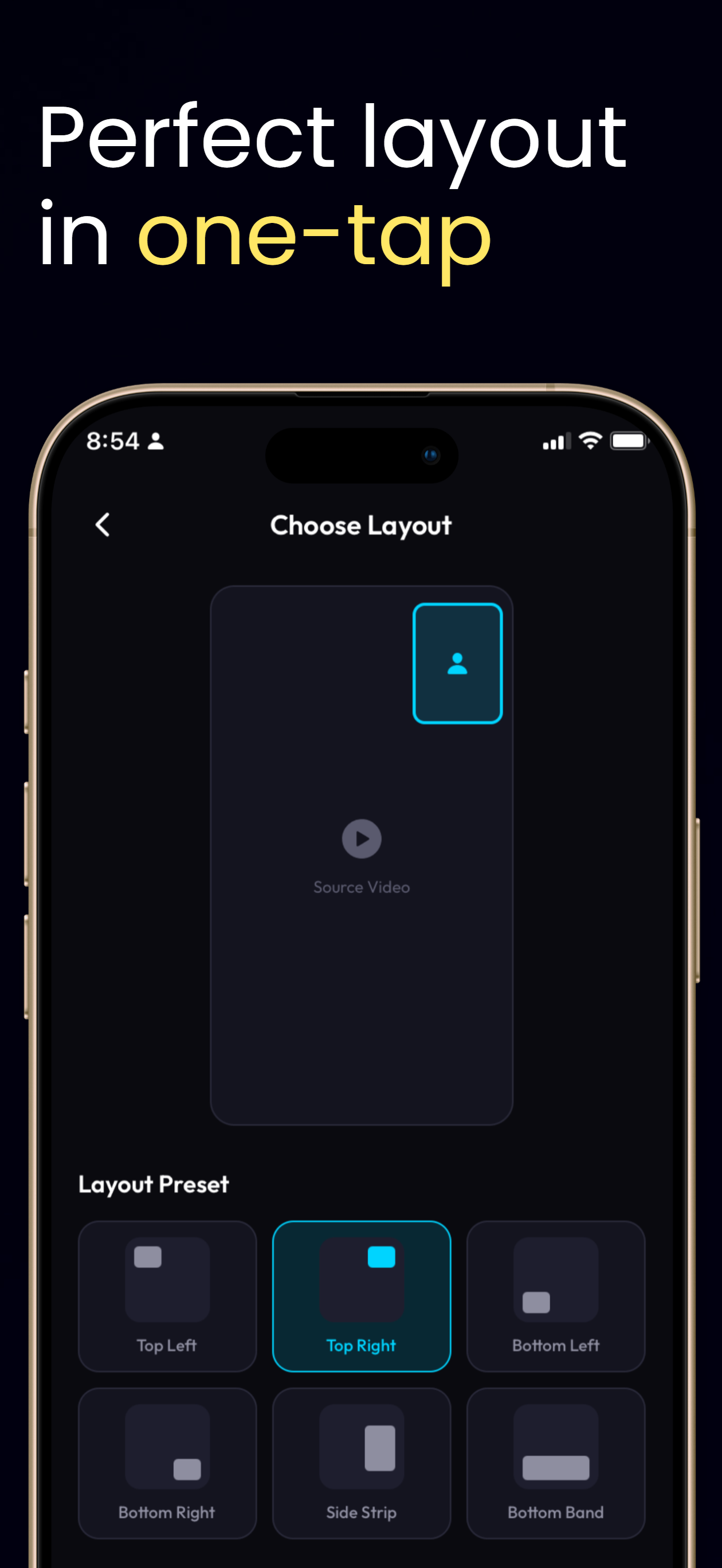 Choose your reaction layout preset
