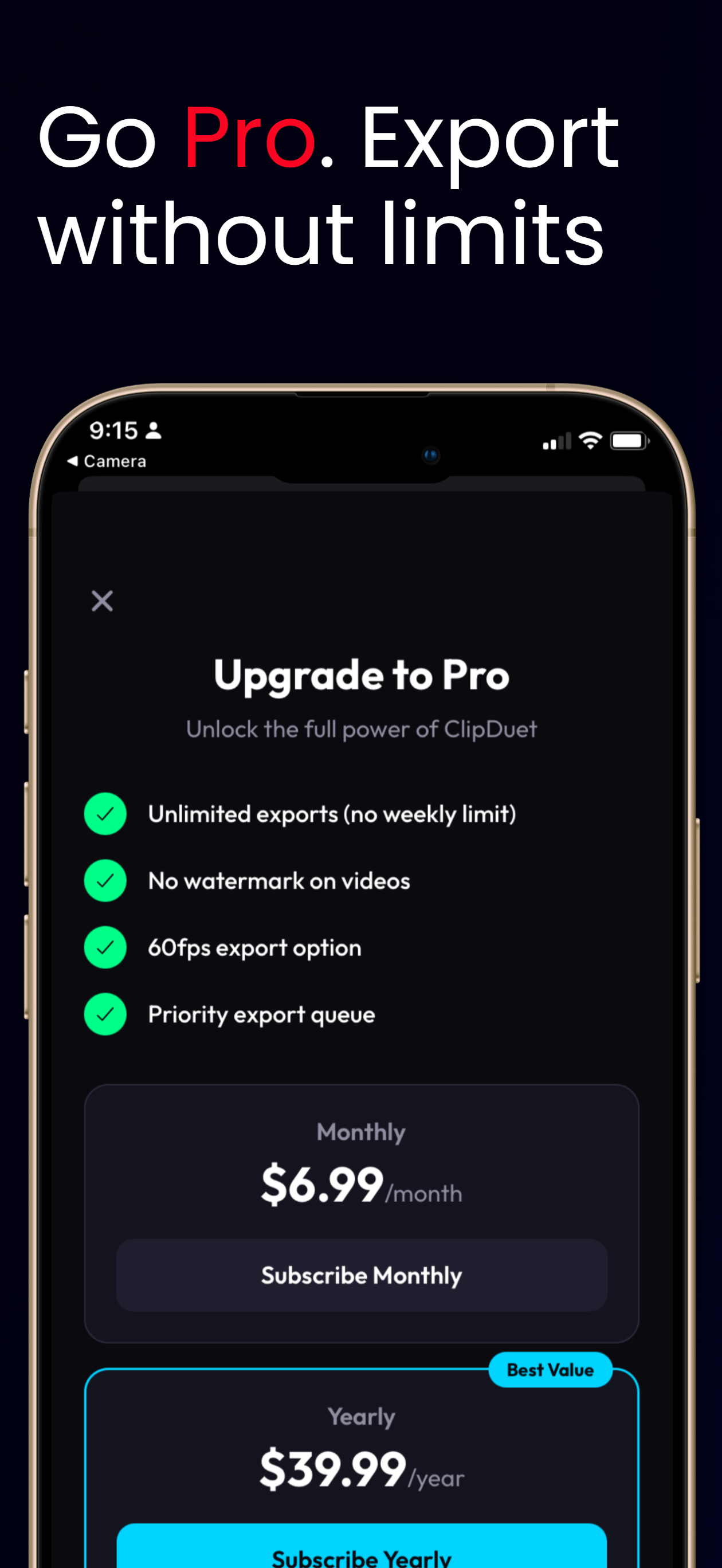 Upgrade to Pro for unlimited exports