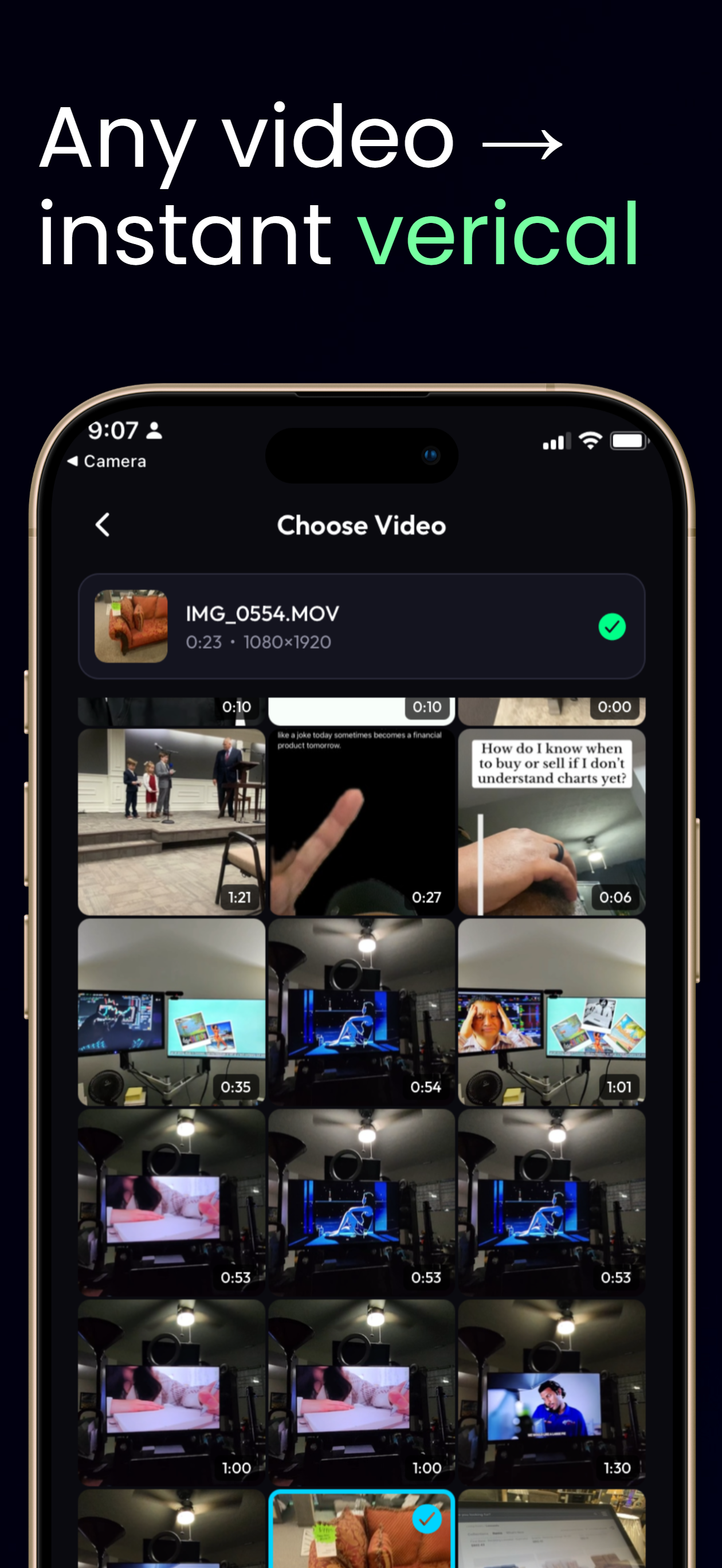 Any video becomes instant vertical content